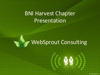 BNI Harvest Chapter
Presentation
WebSprout Consulting
 