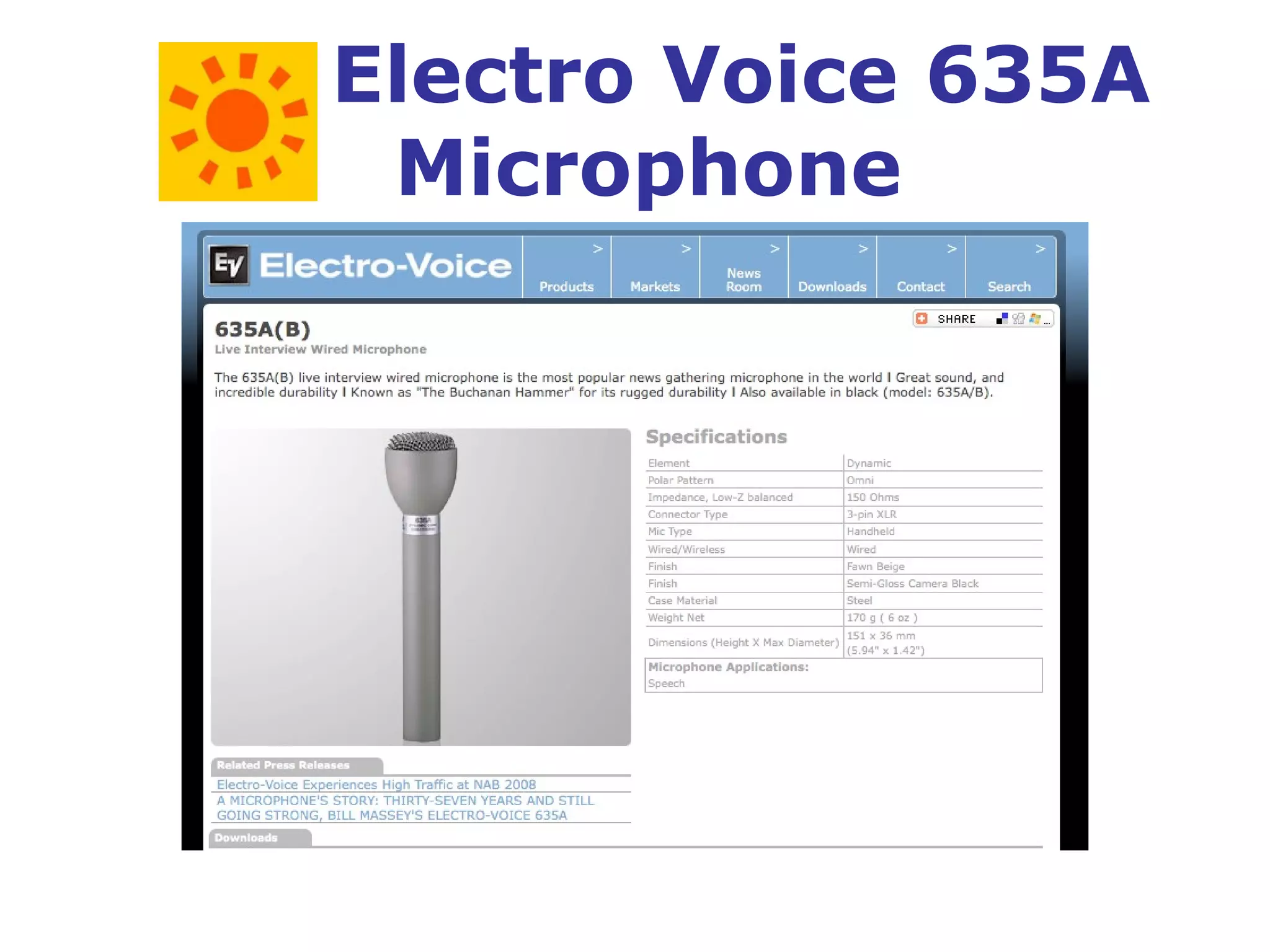   Electro Voice 635A  Microphone 