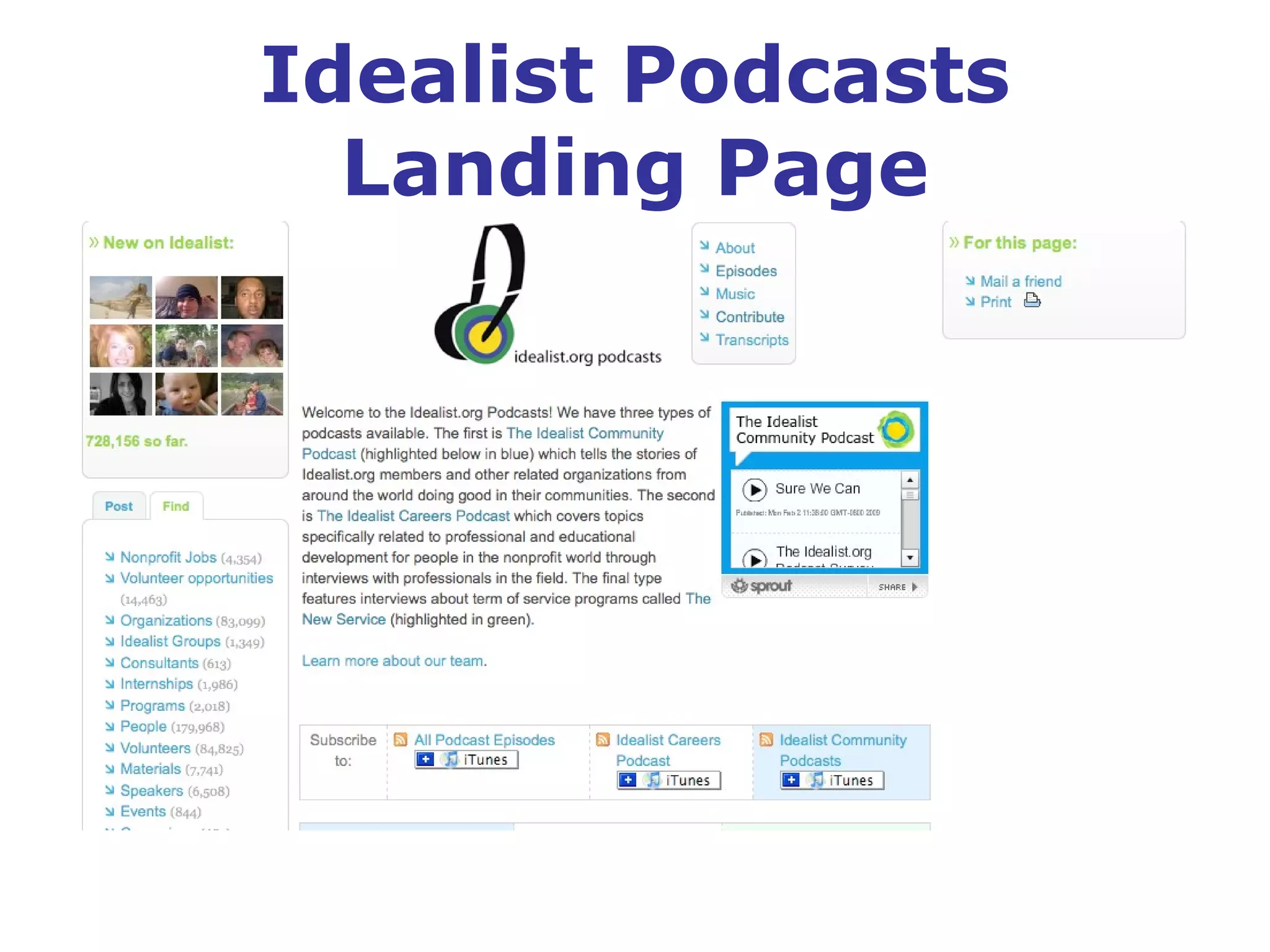 Idealist Podcasts Landing Page 