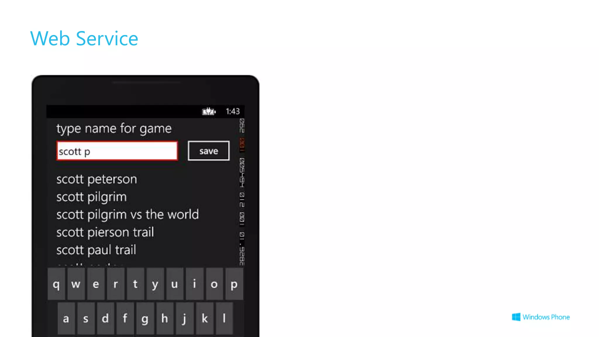 Web Service




19   Microsoft confidential   12/5/2012
 