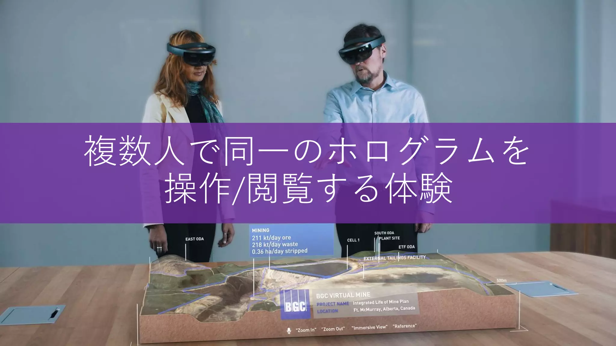 複数人で同一のホログラムを
操作/閲覧する体験
 