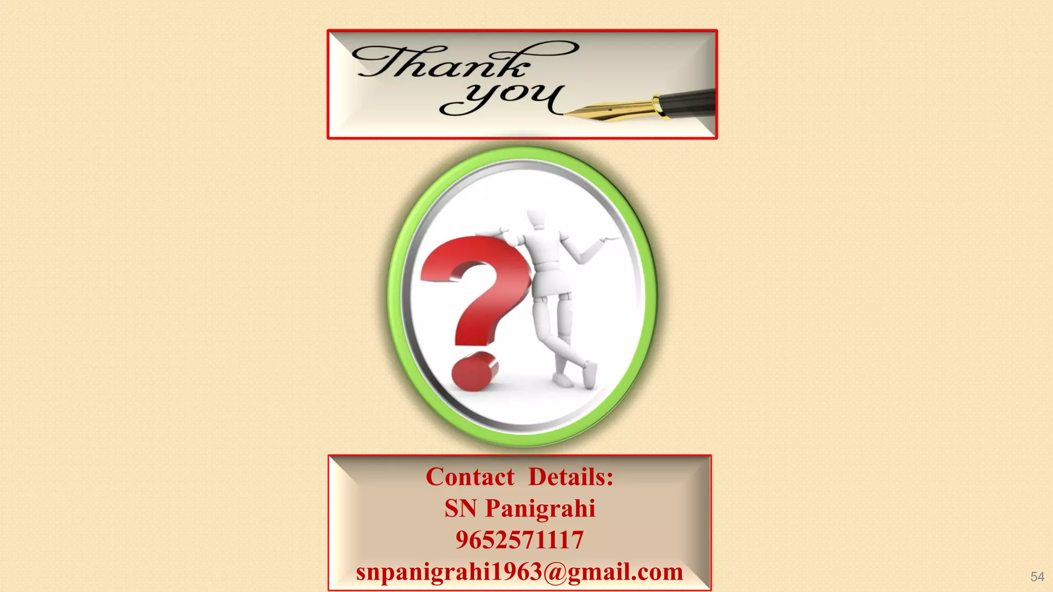 Contact Details:
SN Panigrahi
9652571117
snpanigrahi1963@gmail.com 54
 