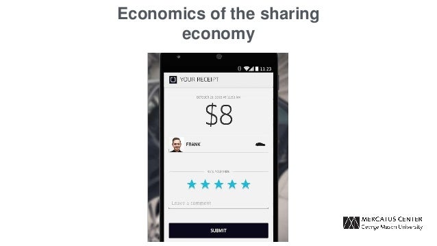 The Sharing
Economy
Christopher Koopman
Email:
Web:
Twitter:
ckoopman@mercatus.gmu.edu
www.Mercatus.org
@ckoopman
 