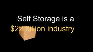 Self Storage is a
$22 billion industry
 