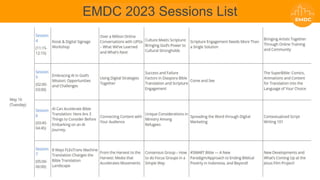 EMDC 2023 Sessions List
 