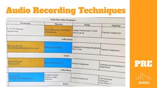 PRE
Audio Recording Techniques
 