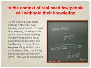 SHARING OUR KNOWLEDGE LIVING WITH PURPOSE | PPTX