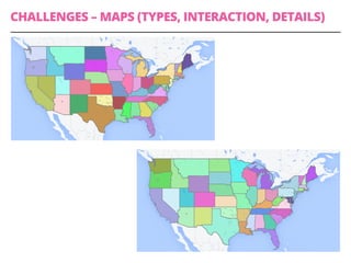 CHALLENGES – MAPS (TYPES, INTERACTION, DETAILS)
 