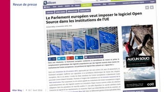 Alter Way Avril 2016 Sharing LilleP. 14
Revue de presse
 