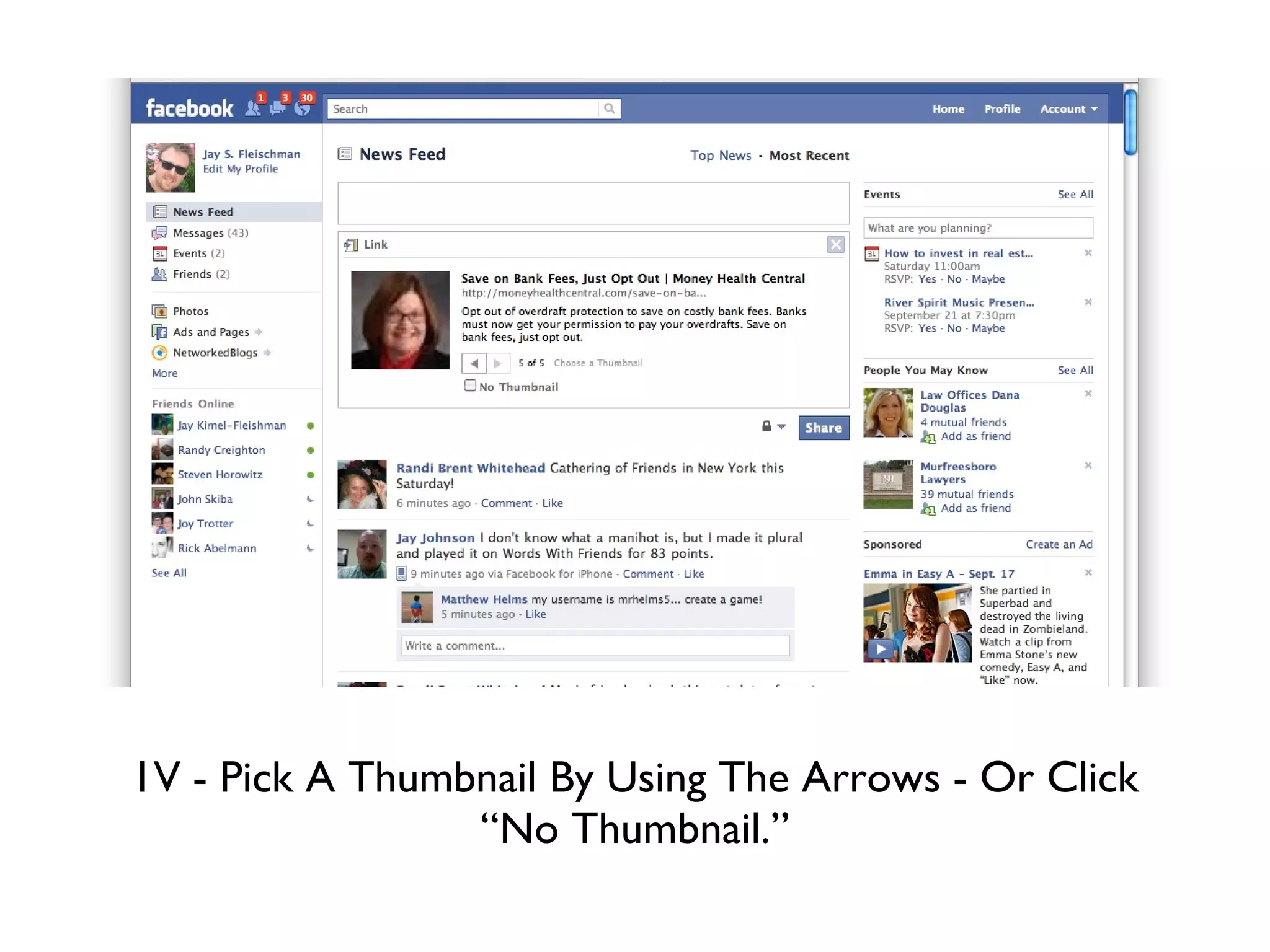 1V - Pick A Thumbnail By Using The Arrows - Or Click “No Thumbnail.” 