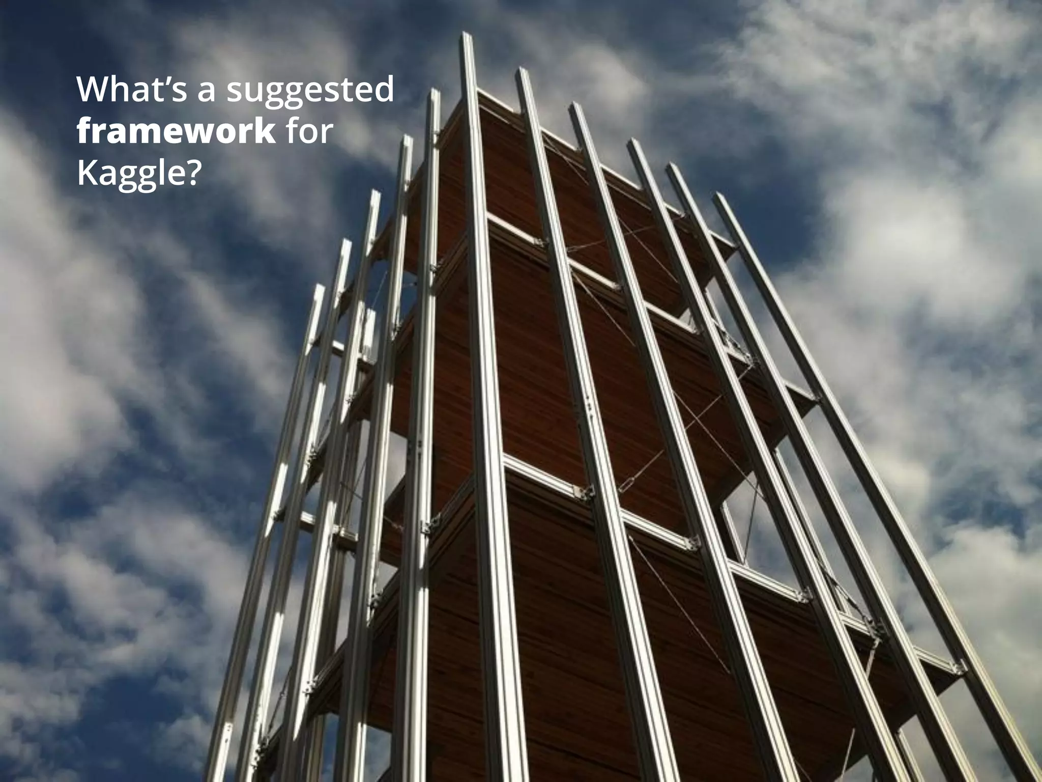 2nd place
http://blog.kaggle.com/2015/06/09/otto-product-classification-winners-interview-2nd-place-alexander-guschin/
 Level 0: Split the data into two groups, Raw and TF-IDF
 Level 1: Create metafeature using different models
– Split data into k folds, training k models on k-1 parts and predict
on the 1 part left aside for each k-1 group
 Level 2: Train metaclassifier with features and metafeatures and
average/ensemble
 