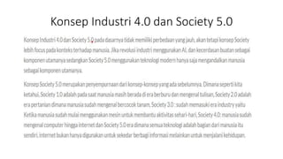 Konsep Industri 4.0 dan Society 5.0
 