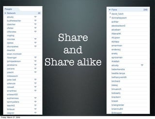Share
                            and
                         Share alike



Friday, March 27, 2009
 