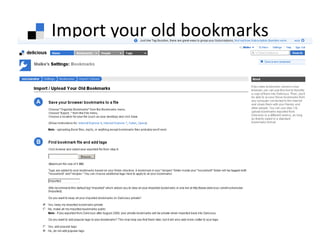 Import your old bookmarks