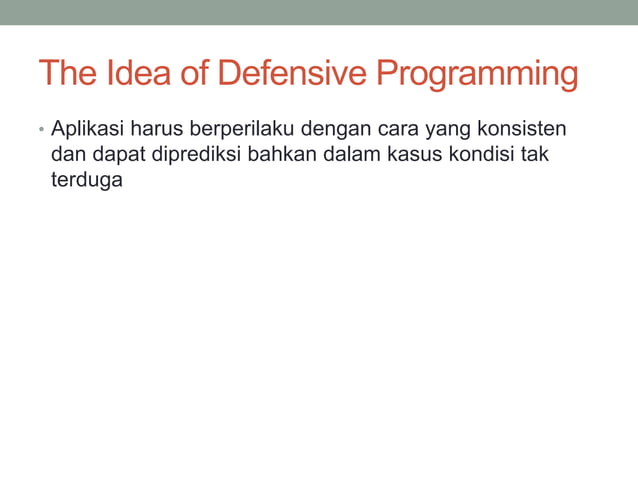 Defensive Programming | PDF