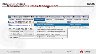 PT. HUAWEI SERVICES Huawei Confidential Page 60
Measurement States Management
2G/3G RNO tools U2000
 