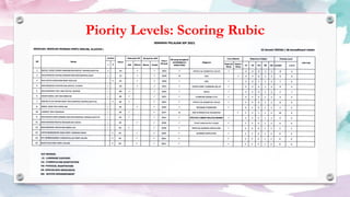 Piority Levels: Scoring Rubic
 
