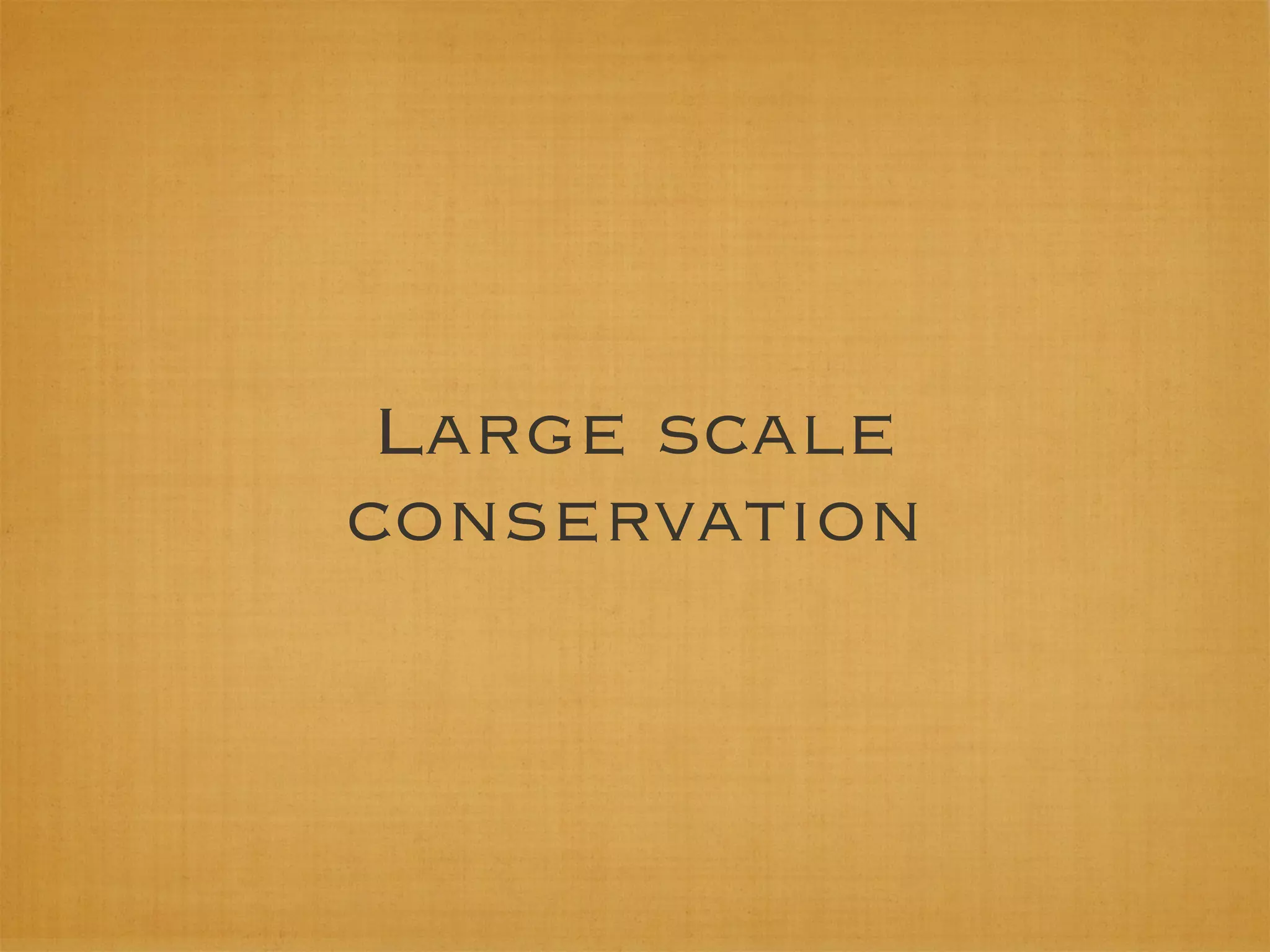 Large scale
conservation
 