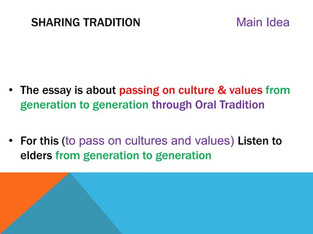 Sharing Traditions | PPTX