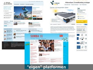 @kleverlaan | Crowdfunding strategie 
“eigen” platformen 
 