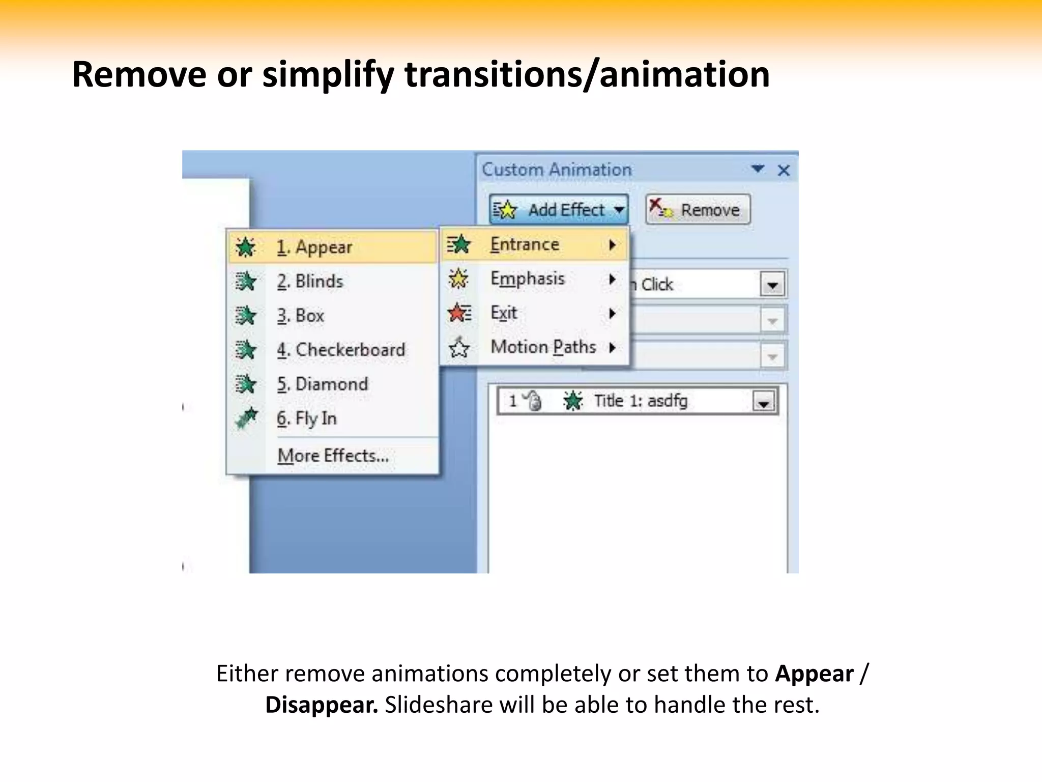 Point CPoint APoint BPoint CIt’s OK to remove bullet points and replace them with sequential slides