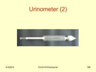 4/16/2014 Prof.Dr.R.R.Deshpande 1004/16/2014 100
Urinometer (2)
 
