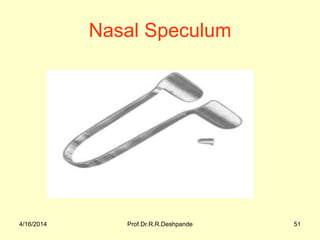 4/16/2014 Prof.Dr.R.R.Deshpande 51
Nasal Speculum
 