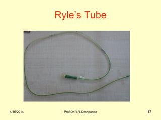 Prof.Dr.R.R.Deshpande 574/16/2014 57
Ryle’s Tube
4/16/2014
 