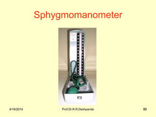 4/16/2014 Prof.Dr.R.R.Deshpande 934/16/2014 93
Sphygmomanometer
 