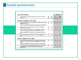 10
Sample questionnaire
 
