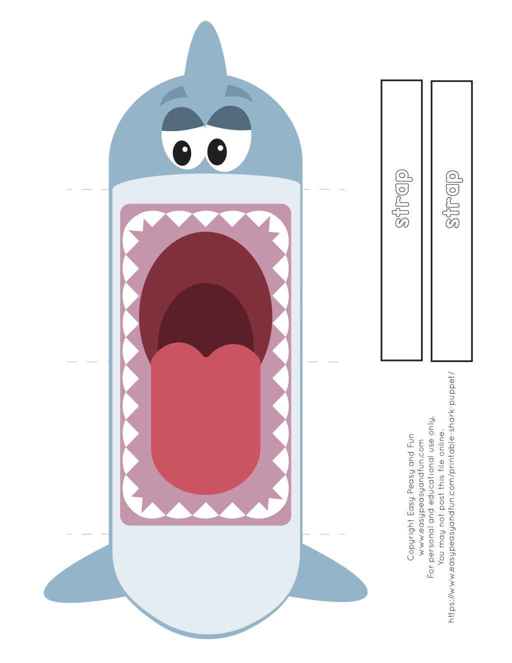 Shark printable-puppet