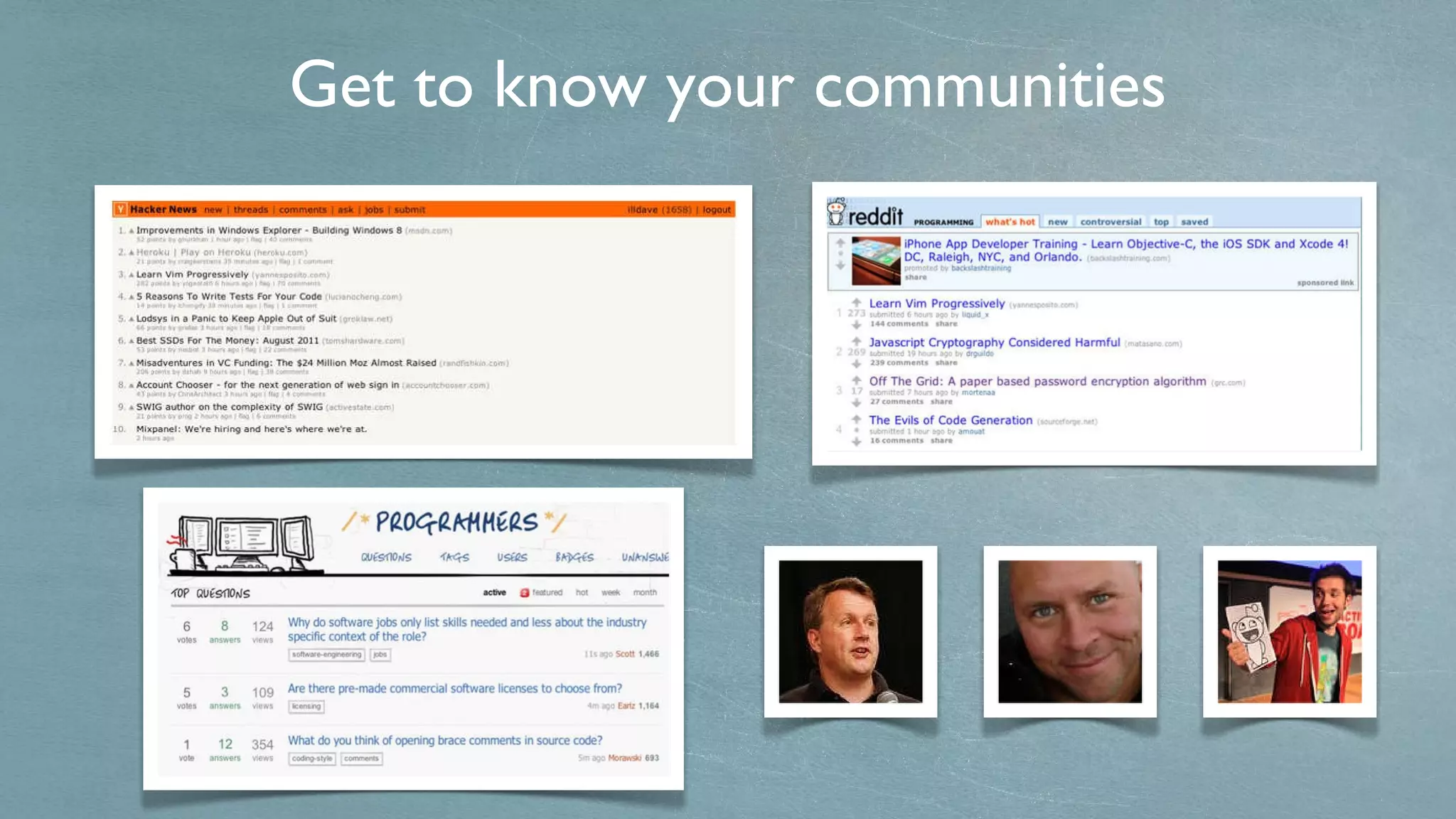 Get to know your communities 