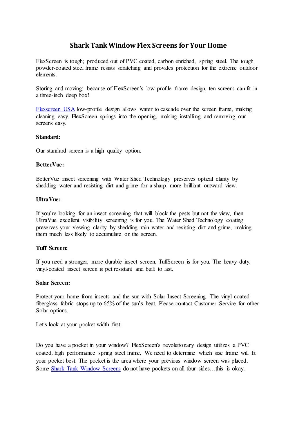 Shark tank window flex screens for your home