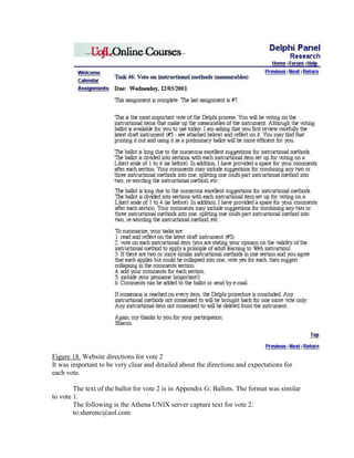 Figure 18. Website directions for vote 2
It was important to be very clear and detailed about the directions and expectations for
each vote.
The text of the ballot for vote 2 is in Appendix G: Ballots. The format was similar
to vote 1.
The following is the Athena UNIX server capture text for vote 2:
to:sharonc@aol.com

 