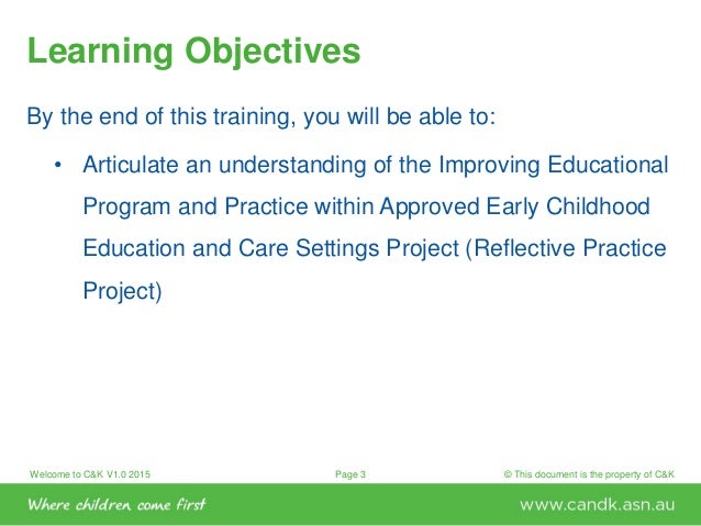 Improving educational program and practice within approved early chil…