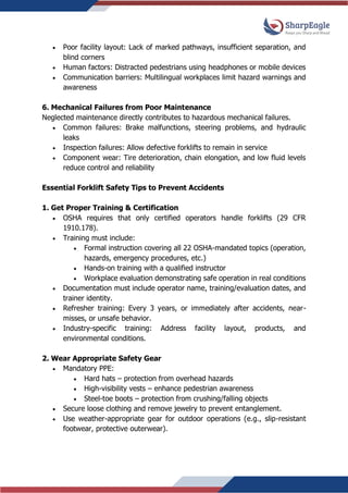Essential Forklift Safety Tips for Operators | PDF