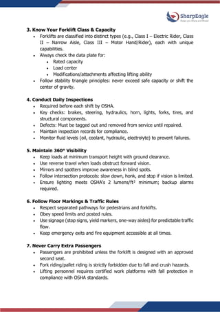 Essential Forklift Safety Tips for Operators | PDF