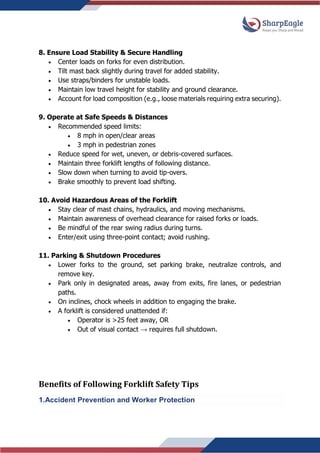 Essential Forklift Safety Tips for Operators | PDF
