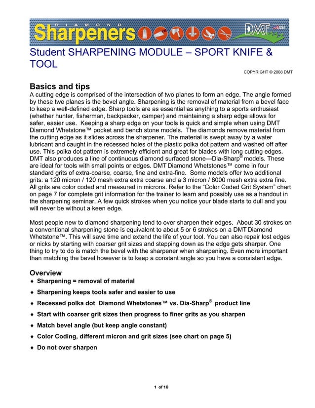 How to sharpen Sports Edges / Tools PDF