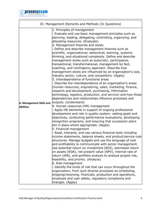 Sharpen Your Knowledge with ASQ Manager of Quality/Organizational ...