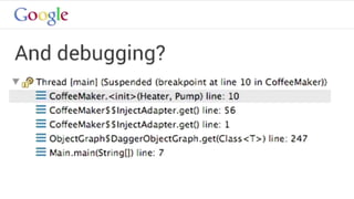 public class Linker { 
 
final Map<Class<?>, Binding<?>> bindings = new HashMap<>(); 
 
<T> Binding<T> requestBinding(Clas...