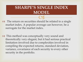 Sharpe’s single index model | PPTX