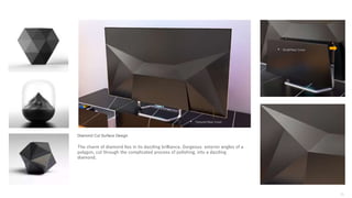 ? Small Rear Cover
Diamond Cut Surface Design
The charm of diamond lies in its dazzling brilliance. Gorgeous exterior angles of a
polygon, cut through the complicated process of polishing, into a dazzling
diamond.
? Textured Rear Cover
21
 