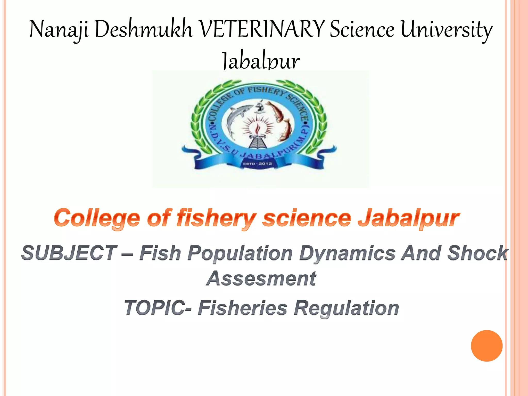 Fisheries Regulation PPT