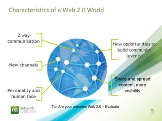 Characteristics of a Web 2.0 World


   2 way
communication
                                                       New opp...
