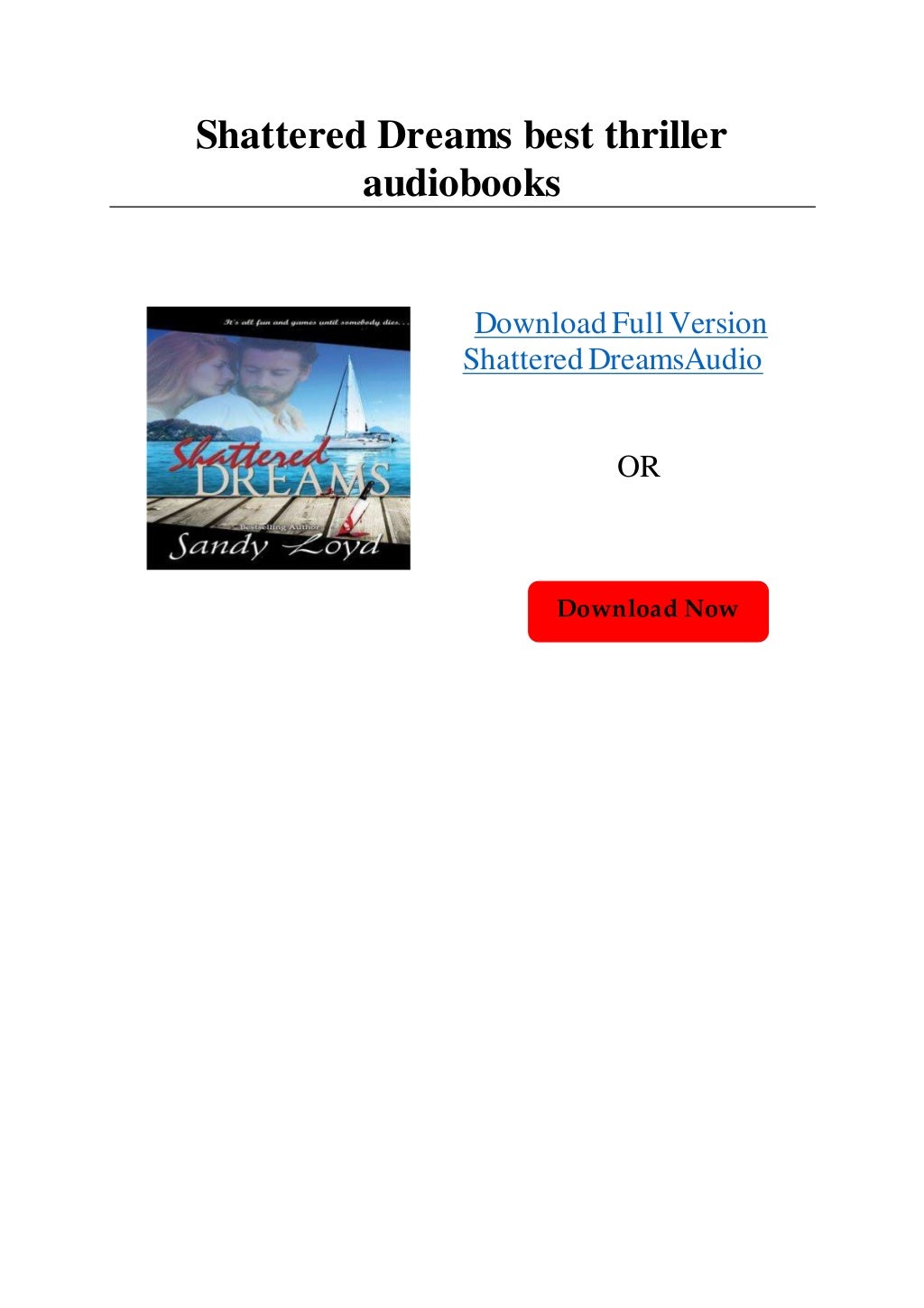 Shattered Dreams best thriller audiobooks