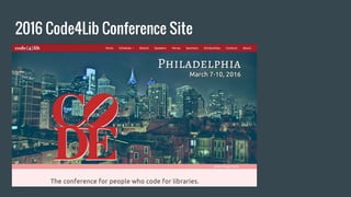 2016 Code4Lib Conference Site
 