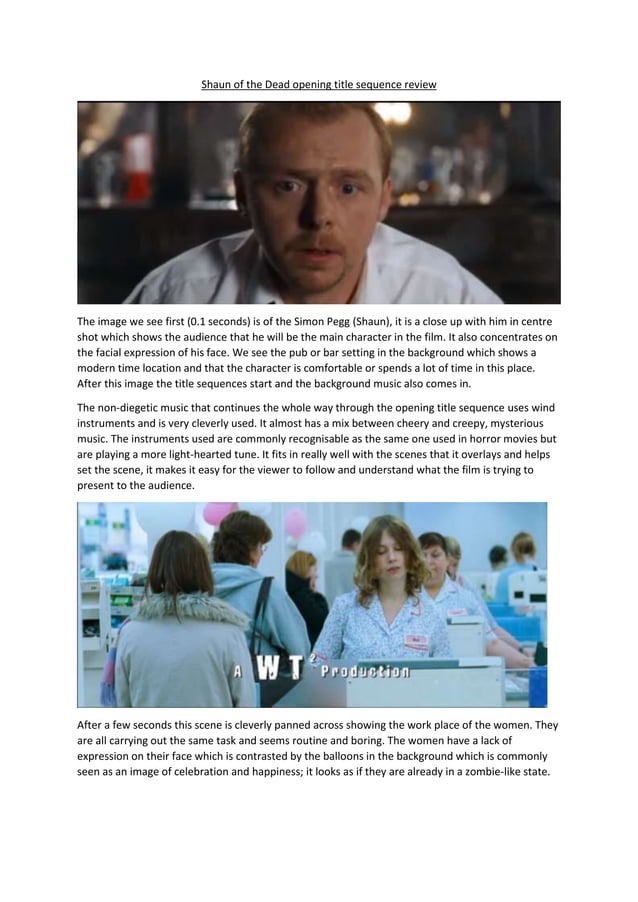 Shaun of the dead opening title sequence review PDF