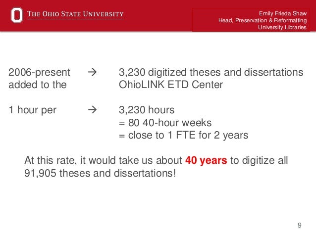 Thesis and dissertation ohio university