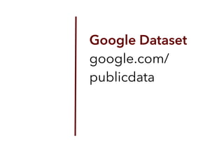 Google Dataset 
google.com/
publicdata 
 